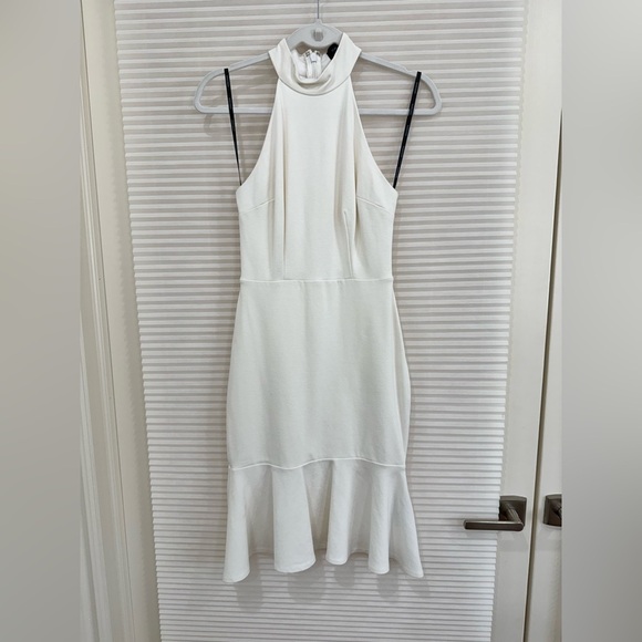 Marciano turtleneck Mock Neck Halter Bodycon Frill midi dress XS - Picture 1 of 7